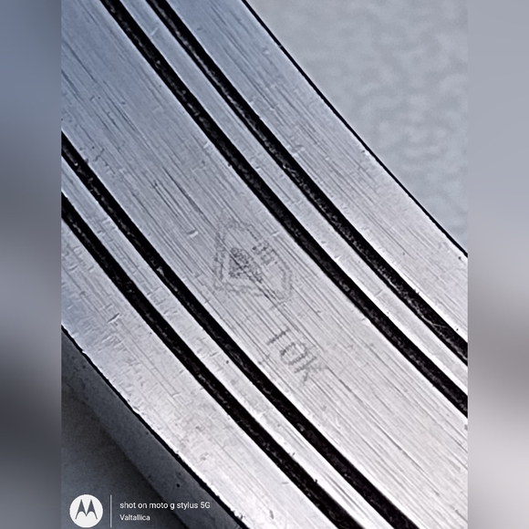 Channel Set Natural Diamond 10K Solid Gold Stainless Steel Panel Link Bracelet - Picture 2 of 8